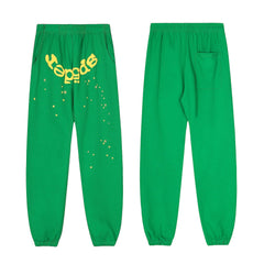 Sp5der Gold Spider‑Web Green Pullover Hoodie
