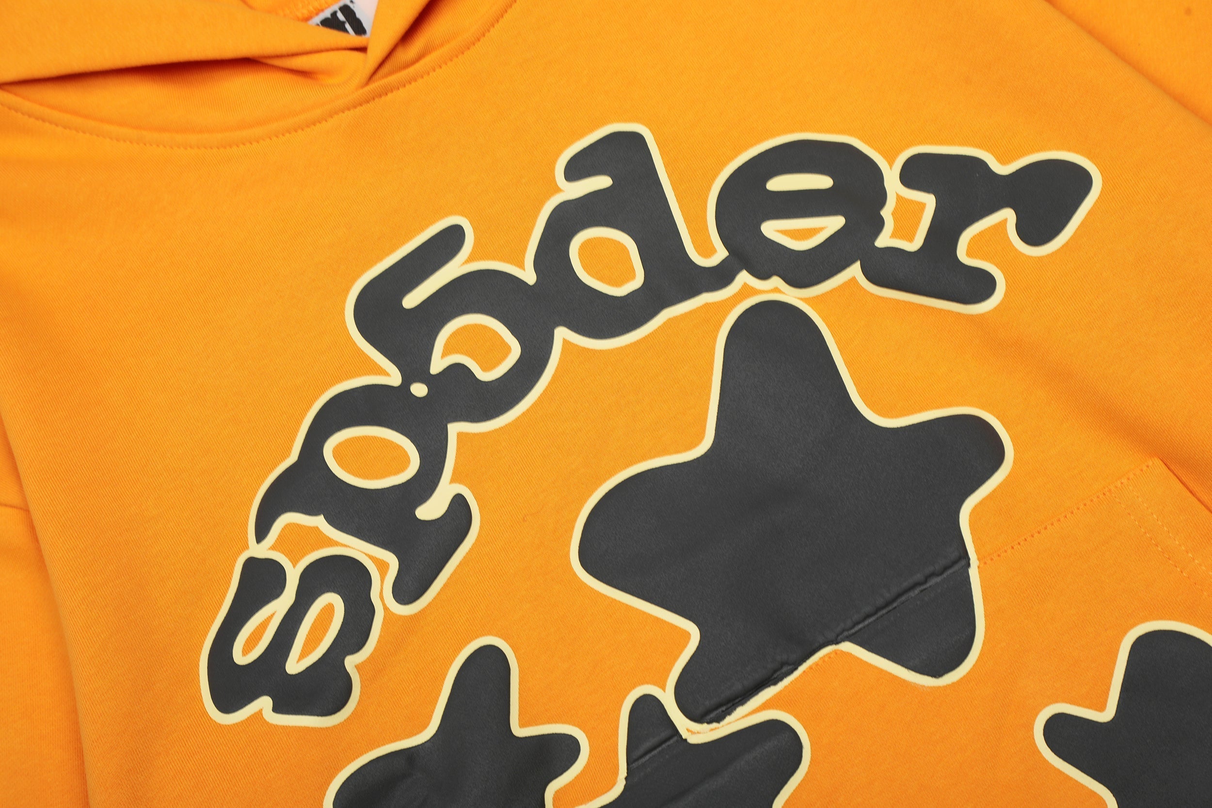 Sp5der Star Graphic Yellow Pullover Hoodie