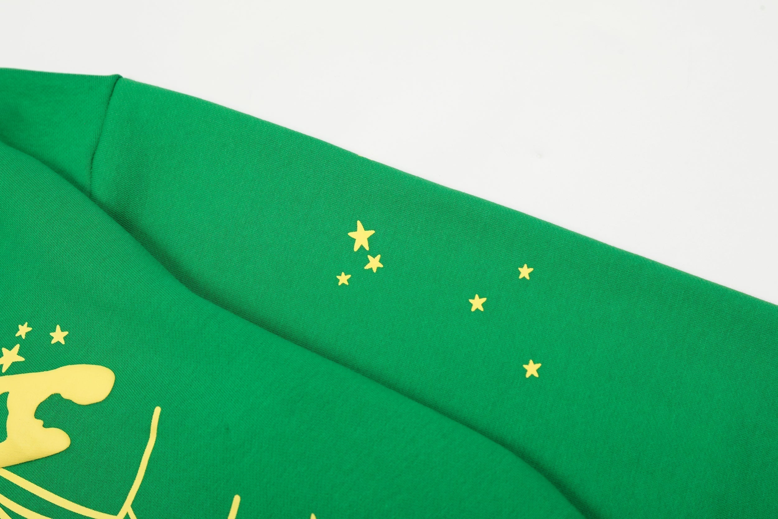 Sp5der Gold Spider‑Web Green Pullover Hoodie