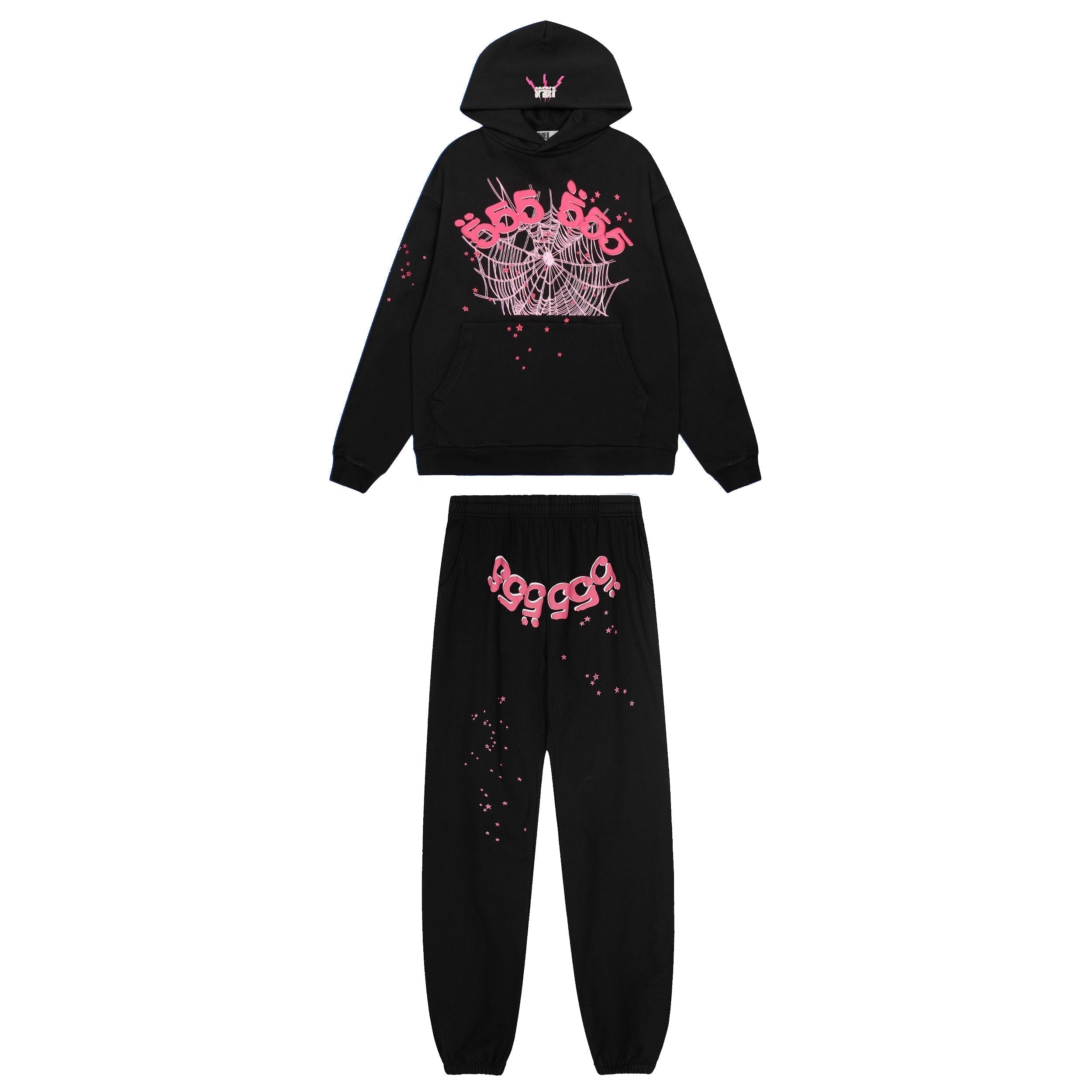 Sp5der 555 Pink Spider Graphic Pullover Hoodie