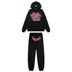 Sp5der 555 Pink Spider Graphic Pullover Hoodie