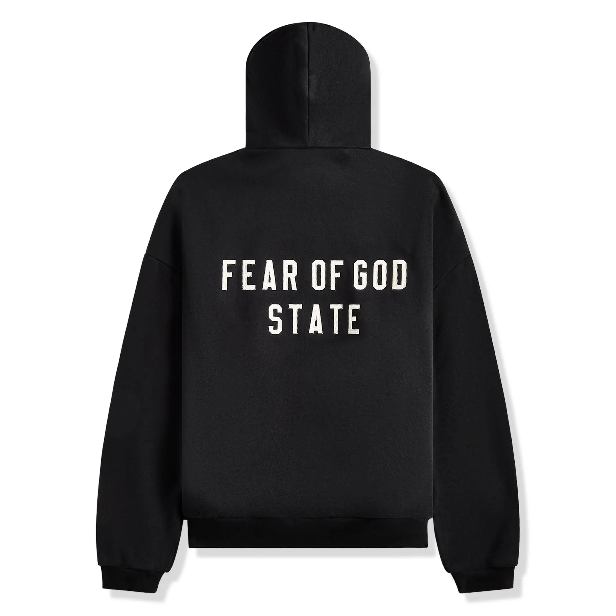 Fear Of God Essentials Heavy Fleece Black Zip-Up Hoodie (FW24)