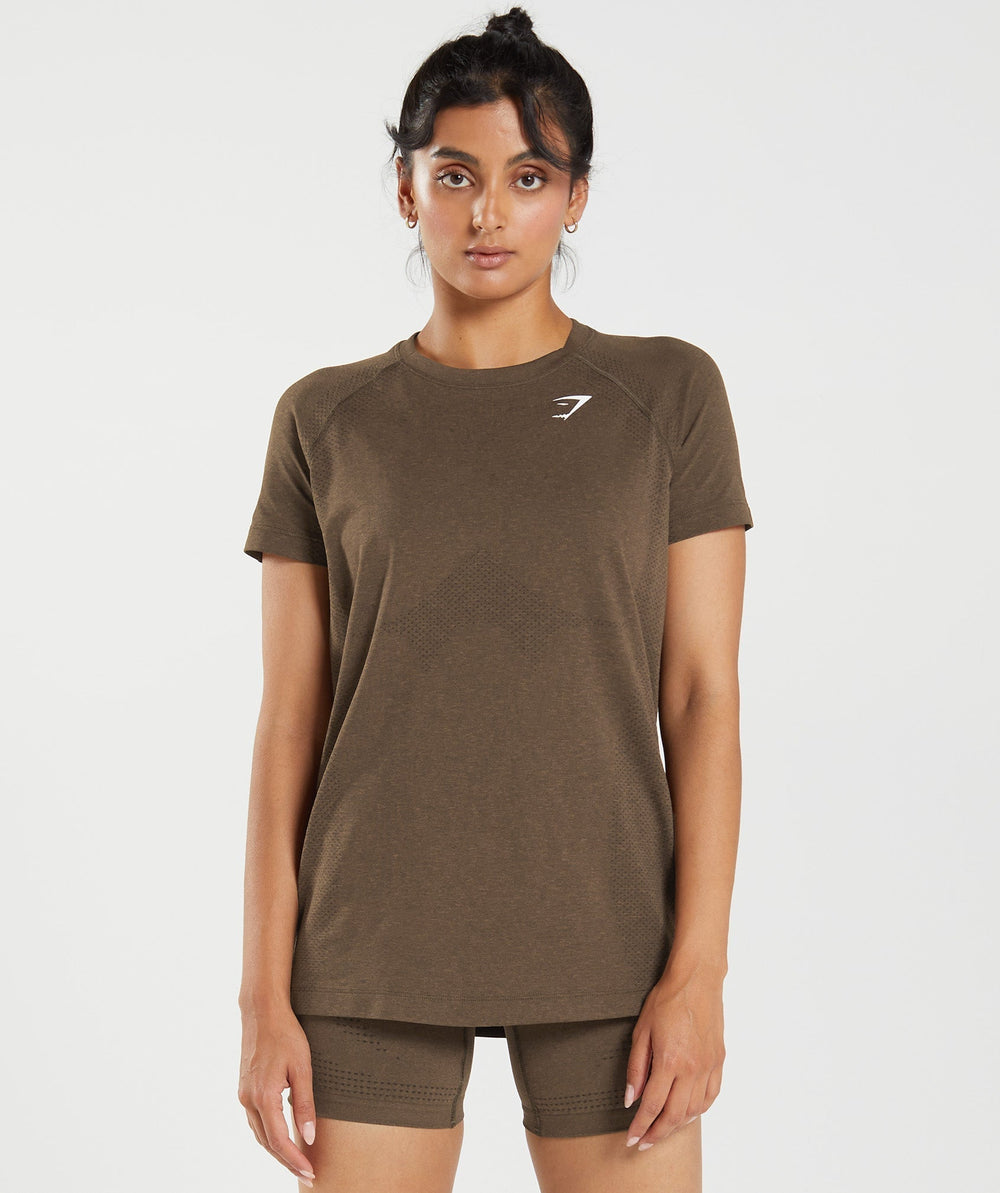 Gymshark Vital Seamless 2.0 Light T-Shirt - Espresso Marl