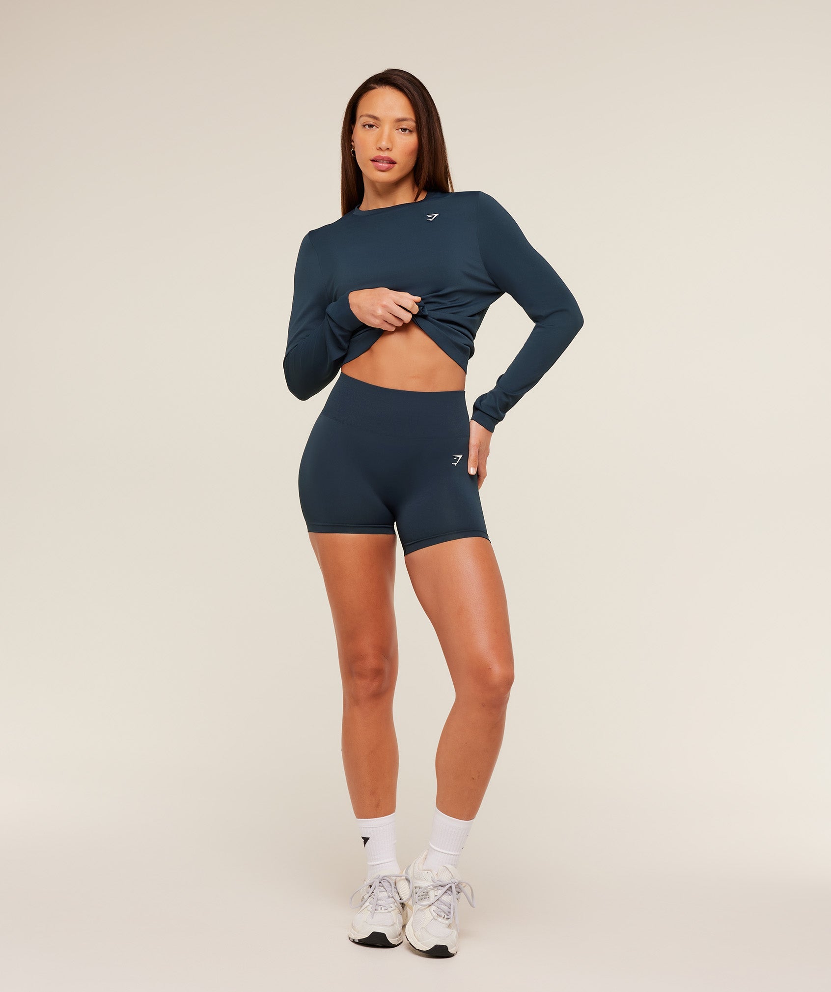Gymshark Everyday Seamless Long Sleeve Top - Navy