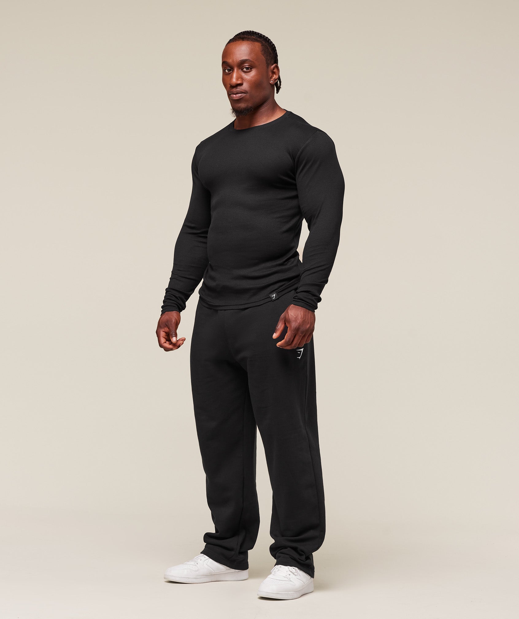 Gymshark Ribbed Long Sleeve T-Shirt - Black