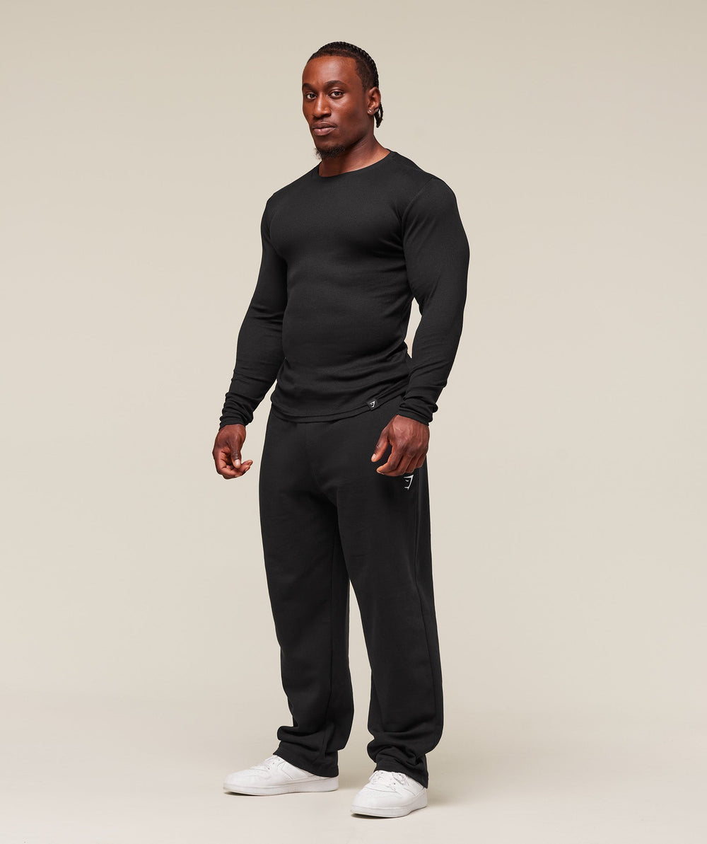 Gymshark Ribbed Long Sleeve T-Shirt - Black