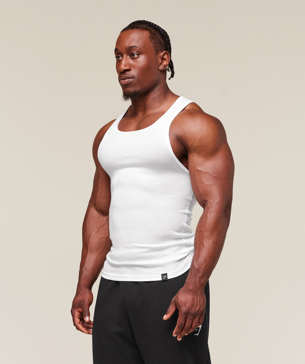 Gymshark Ribbed Tank 3 Pack - White