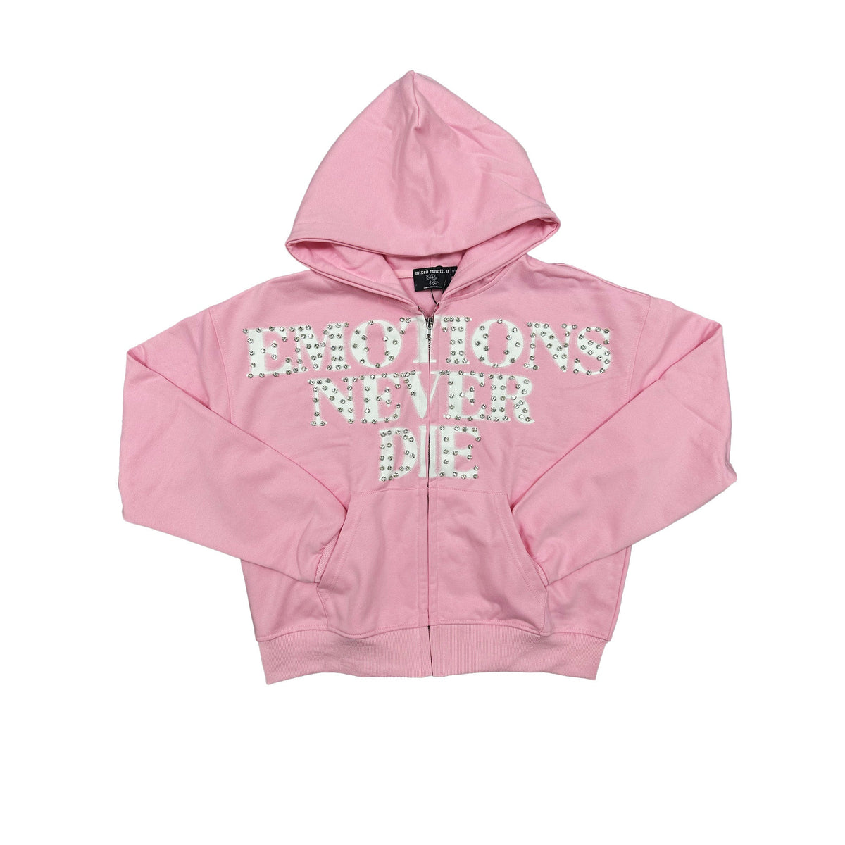 Emotions Never Die Pink Full‑Zip Hoodie