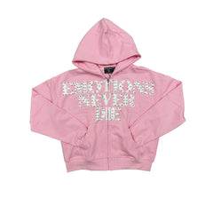 Emotions Never Die Pink Full‑Zip Hoodie