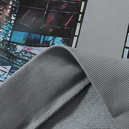Blue Urban Print Loose‑Fit Sweatshirt