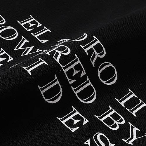 Black Scenery‑Print Long‑Sleeve Oversized Pullover Hoodie